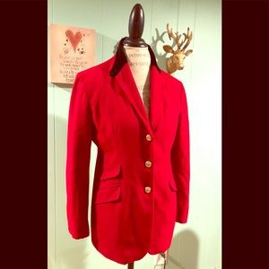 Vintage Ralph Lauren red blazer holiday petite 10